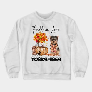 YorkShire Terrier Fall in  Love Scarf Crewneck Sweatshirt